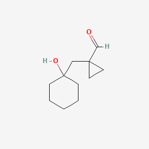 1-[(1-Hydroxycyclohexyl)methyl]cyclopropane-1-carbaldehyde