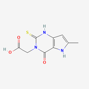 2-{6-methyl-4-oxo-2-sulfanyl-3H,4H,5H-pyrrolo[3,2-d]pyrimidin-3-yl}acetic acid