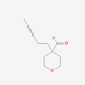 4-(Pent-3-yn-1-yl)oxane-4-carbaldehyde