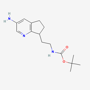 tert-Butyl N-(2-{3-amino-5H,6H,7H-cyclopenta[b]pyridin-7-yl}ethyl)carbamate