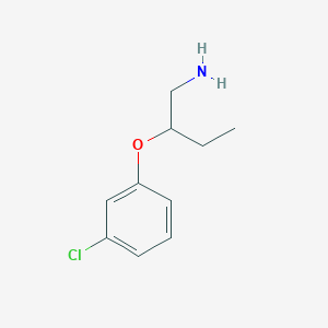 molecular formula C10H14ClNO B13283010 1-[(1-Aminobutan-2-yl)oxy]-3-chlorobenzene 