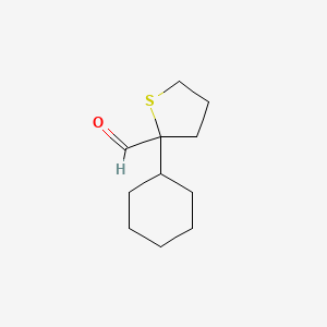 2-Cyclohexylthiolane-2-carbaldehyde