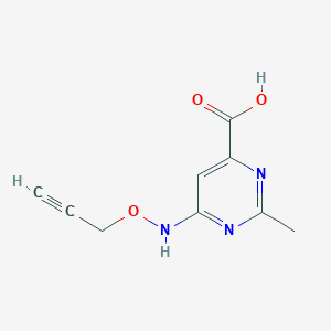 2-Methyl-6-[(prop-2-yn-1-yloxy)amino]pyrimidine-4-carboxylic acid