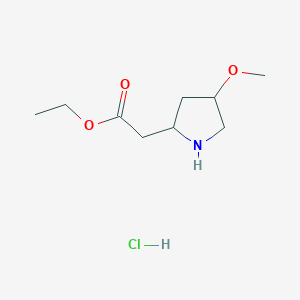 Ethyl 2-(4-methoxypyrrolidin-2-yl)acetate hydrochloride