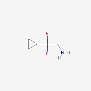 molecular formula C5H9F2N B13283131 2-Cyclopropyl-2,2-difluoroethan-1-amine 