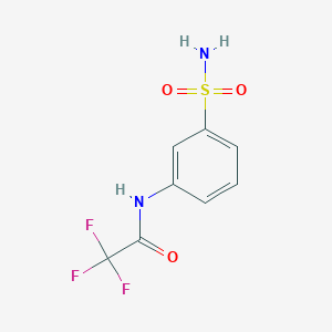 molecular formula C8H7F3N2O3S B13283480 2,2,2-trifluoro-N-(3-sulfamoylphenyl)acetamide 