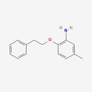 B1328351 5-Methyl-2-(2-phenylethoxy)aniline CAS No. 806603-62-3