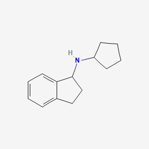 molecular formula C14H19N B13283553 N-cyclopentyl-2,3-dihydro-1H-inden-1-amine 