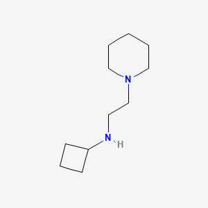 molecular formula C11H22N2 B13283596 N-[2-(Piperidin-1-yl)ethyl]cyclobutanamine 