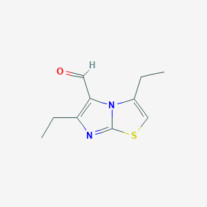 molecular formula C10H12N2OS B13283607 3,6-Diethylimidazo[2,1-b][1,3]thiazole-5-carbaldehyde 