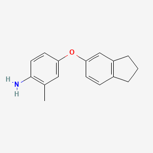 molecular formula C16H17NO B1328411 4-(2,3-Dihydro-1H-inden-5-yloxy)-2-methylphenylamine CAS No. 946786-36-3