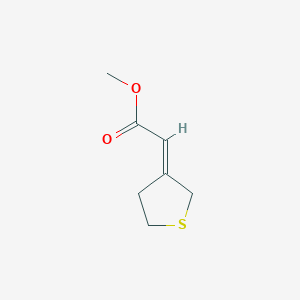 molecular formula C7H10O2S B13284173 Methyl2-(thiolan-3-ylidene)acetate 