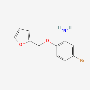 molecular formula C11H10BrNO2 B1328426 5-Bromo-2-(2-furylmethoxy)aniline CAS No. 946786-53-4