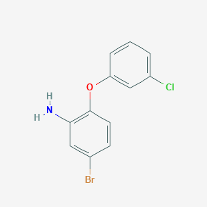 molecular formula C12H9BrClNO B1328441 5-Bromo-2-(3-chlorophenoxy)aniline CAS No. 946786-71-6