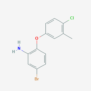 molecular formula C13H11BrClNO B1328453 5-Bromo-2-(4-chloro-3-methylphenoxy)aniline CAS No. 946743-59-5