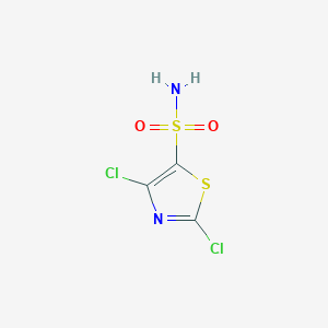 molecular formula C3H2Cl2N2O2S2 B13284609 Dichloro-1,3-thiazole-5-sulfonamide 