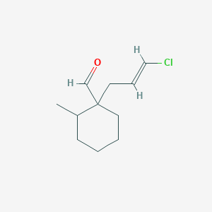 1-(3-Chloroprop-2-en-1-yl)-2-methylcyclohexane-1-carbaldehyde