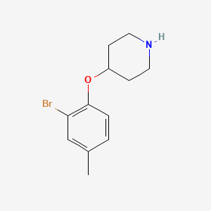 molecular formula C12H16BrNO B1328492 4-(2-溴-4-甲基苯氧基)哌啶 CAS No. 946759-64-4