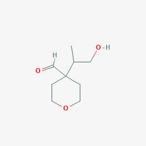 4-(1-Hydroxypropan-2-yl)oxane-4-carbaldehyde