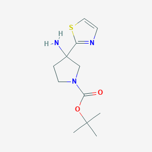 tert-Butyl 3-amino-3-(1,3-thiazol-2-yl)pyrrolidine-1-carboxylate