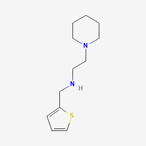 molecular formula C12H20N2S B13285428 [2-(Piperidin-1-yl)ethyl](thiophen-2-ylmethyl)amine 