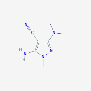 molecular formula C7H11N5 B13285452 5-Amino-3-(dimethylamino)-1-methyl-1H-pyrazole-4-carbonitrile 