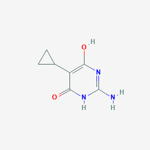 molecular formula C7H9N3O2 B13285498 2-Amino-5-cyclopropylpyrimidine-4,6-diol 