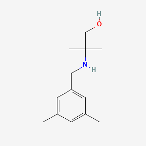 molecular formula C13H21NO B13285505 2-{[(3,5-Dimethylphenyl)methyl]amino}-2-methylpropan-1-ol 