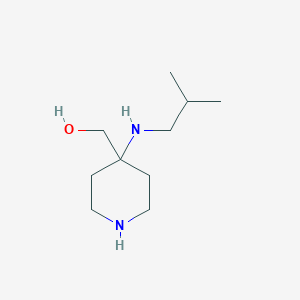 molecular formula C10H22N2O B13285546 {4-[(2-Methylpropyl)amino]piperidin-4-yl}methanol 