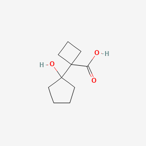 1-(1-Hydroxycyclopentyl)cyclobutane-1-carboxylic acid