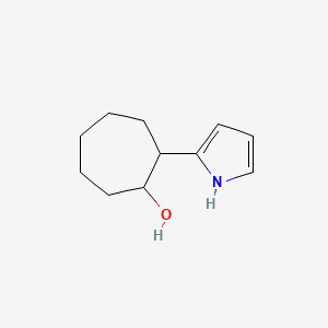 molecular formula C11H17NO B13285613 2-(1H-pyrrol-2-yl)cycloheptan-1-ol 