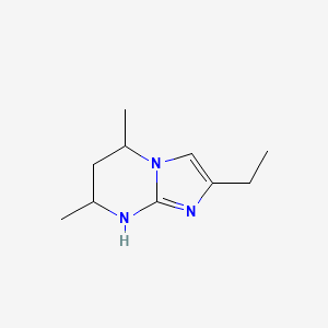 molecular formula C10H17N3 B13285633 2-ethyl-5,7-dimethyl-5H,6H,7H,8H-imidazo[1,2-a]pyrimidine 