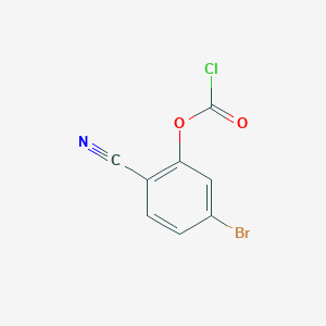 molecular formula C8H3BrClNO2 B13285699 5-Bromo-2-cyanophenyl chloroformate 