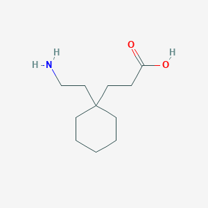 molecular formula C11H21NO2 B13285744 3-[1-(2-Aminoethyl)cyclohexyl]propanoic acid 