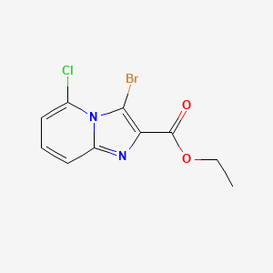 molecular formula C10H8BrClN2O2 B1328575 3-溴-5-氯咪唑并[1,2-a]吡啶-2-甲酸乙酯 CAS No. 1000018-03-0