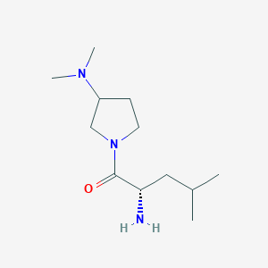 molecular formula C12H25N3O B13285751 (2S)-2-amino-1-[3-(dimethylamino)pyrrolidin-1-yl]-4-methylpentan-1-one 