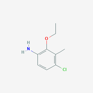 molecular formula C9H12ClNO B13285775 4-Chloro-2-ethoxy-3-methylaniline 