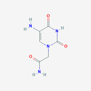 molecular formula C6H8N4O3 B13285814 2-(5-Amino-2,4-dioxo-1,2,3,4-tetrahydropyrimidin-1-YL)acetamide 