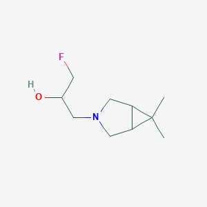 molecular formula C10H18FNO B13285861 1-{6,6-Dimethyl-3-azabicyclo[3.1.0]hexan-3-yl}-3-fluoropropan-2-ol 