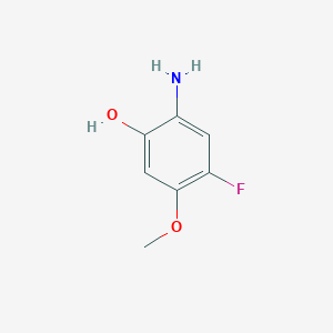 molecular formula C7H8FNO2 B13285897 2-Amino-4-fluoro-5-methoxyphenol 