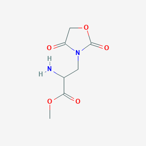 molecular formula C7H10N2O5 B13285935 Methyl 2-amino-3-(2,4-dioxo-1,3-oxazolidin-3-yl)propanoate 