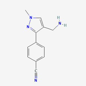 4-[4-(Aminomethyl)-1-methyl-1H-pyrazol-3-yl]benzonitrile