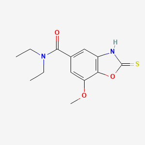 molecular formula C13H16N2O3S B1328596 N,N-二乙基-2-巯基-7-甲氧基-1,3-苯并恶唑-5-甲酰胺 CAS No. 1020242-40-3