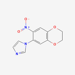 molecular formula C11H9N3O4 B1328597 1-(7-硝基-2,3-二氢-1,4-苯并二氧杂环己-6-基)-1H-咪唑 CAS No. 1020242-98-1