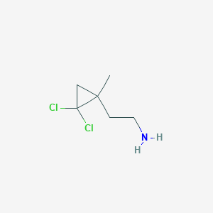 molecular formula C6H11Cl2N B13285982 2-(2,2-Dichloro-1-methylcyclopropyl)ethan-1-amine 