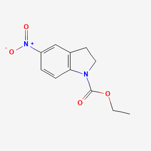 molecular formula C11H12N2O4 B1328600 5-硝基吲哚啉-1-甲酸乙酯 CAS No. 1020243-34-8