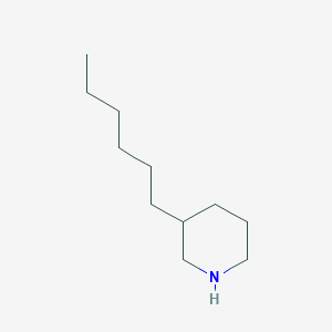 molecular formula C11H23N B13286024 3-Hexylpiperidine 