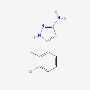 molecular formula C10H10ClN3 B13286073 3-(3-Chloro-2-methylphenyl)-1H-pyrazol-5-amine 