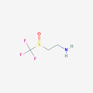 molecular formula C3H6F3NOS B13286106 2-Trifluoromethanesulfinylethan-1-amine 