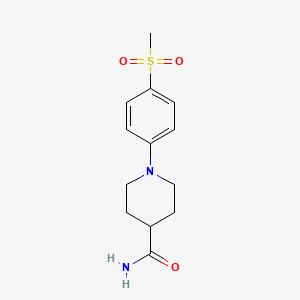 molecular formula C13H18N2O3S B1328613 1-[4-(甲磺酰基)苯基]哌啶-4-甲酰胺 CAS No. 942474-42-2